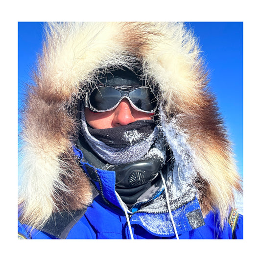 Aaron Linsdau camping in Greenland north of the Arctic Circle.