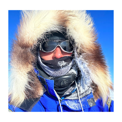 Aaron Linsdau camping in Greenland north of the Arctic Circle.